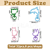 32Pcs 4 Styles Zinc Alloy Enamel Swivel Clasps FIND-HS0002-01-2