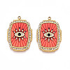 Ion Plating(IP) 304 Stainless Steel Evil Eye Enamel Pendants STAS-N107-04A-G-1