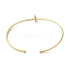 Rack Plating Brass Micro Pave Clear Cubic Zirconia Letter Open Cuff Bangles BJEW-A018-01G-I-3