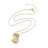 Brass Micro Pave Cubic Zirconia Letter Pendant Necklaces KK-Z069-01G-S-2