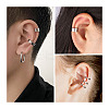 20Pcs 10 Style Hollow & Wave & Flower 304 Stainless Steel Wide Band Chunky Cuff Earrings for Men Women EJEW-CF0001-01-8