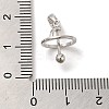 Anti-Tarnish Rhodium Plated 925 Sterling Silver Locket Style Planet Pinch Bails LS-STER-NH0001-55B-P-5