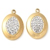 Polymer Clay Rhinestone Pendants STAS-Q345-04G-01-1