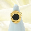 Oval 304 Stainless Steel Enamel Open Cuff Rings for Women LS-RJEW-G338-17G-02-2