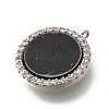 Brass Micro Pave Cubic Zirconia and Acrylic Charms KK-Q035-02P-2