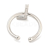 Rack Plating Brass Open Cuff Rings for Women RJEW-F162-01P-L-3