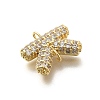 Brass Micro Pave Cubic Zirconia Letter Links KK-I717-04K-2
