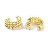 Brass Cuff Earrings with ABS Imitation Pearl Beaded EJEW-D088-17G-2