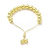 Rack Plating Brass Round Bead Slider Bracelets for Women BJEW-M232-01G-D-2