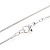 1MM Iron Round Snake Chain Necklaces NJEW-R171-01-A-2