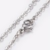 Non-Tarnish 304 Stainless Steel Cable Chain Necklaces NJEW-I205-17P-2