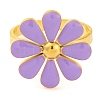 304 Stainless Steel Enamel Stud Rings for Women RJEW-U023-01G-02-3