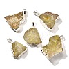 Raw Rough Natural Dyed Quartz Crystal Pendants G-G895-05S-04-1