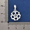 Fine Silver Pave Clear Cubic Zirconia Charms STER-P069-03A-S-3