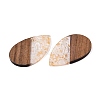 Transparent Resin & Walnut Wood Big Pendants RESI-T058-05N-3