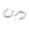 Non-Tarnish Texture Ring 304 Stainless Steel Hoop Earrings for Women EJEW-C067-05P-2