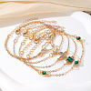 5Pcs 5 Styles Alloy Chain Bracelet & Bangle Set for Women WG6073F-01-3