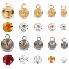 40Pcs Flat Round 304 Stainless Steel Charm Rhinestone Settings DIY-UN0002-71-2