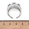 Brass Micro Pave Cubic Zirconia Cuff Open Rings for Women RJEW-L343-13P-7