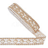 Polyester Rhombus Embroidery Lace Trim OCOR-WH0090-84B-1
