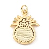 Brass Cubic Zirconia with Shell Pendants KK-K342-18G-2