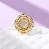 Brass Micro Pave Cubic Zirconia Cuff Rings RJEW-D323-03G-2