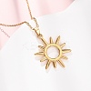 304 Stainless Steel Sun Pendant Cable Chain Necklaces for Men Women NJEW-K308-04A-G-1