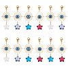 15Pcs Electroplate Glass Star Pendant Decorations HJEW-AR0001-16-1