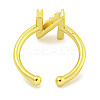 Rack Plating Brass Open Cuff Rings for Women RJEW-F162-01G-N-3
