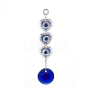 Handmade Lampwork & Resin Evil Eye Pendant Decorations HJEW-C001-03-2