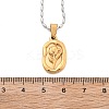 304 Stainless Steel Rose Pendant Necklaces for Women NJEW-S439-01B-GP-5