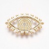 Brass Micro Pave Cubic Zirconia Links ZIRC-K078-18G-2