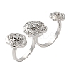 Brass Double Finger Rings RJEW-Q778-56P-3