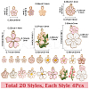 80Pcs 20 Styles Alloy Enamel Pendants ENAM-SC0007-05-2
