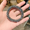 Sparkle Glass Beads Hair Ties PW-WG89862-11-1