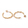 201 Stainless Steel Wave C-shape Stud Earrings with Iron Plating(IP) 304 Stainless Steel Pins EJEW-G298-03G-2