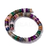 Natural White Jade & Black Netstone & Red Aventurine Disc Beads Strands G-M092-A-01-3