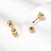 304 Stainless Steel Skull Stud Earrings EJEW-C166-01G-3