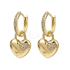 Brass Micro Pave Clear Cubic Zirconia Hoop Earrings EJEW-S275-01G-4