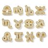 Twelve Constellations Brass Micro Pave Clear Cubic Zirconia Pendants KK-G548-21G-1