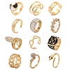Faddish Ion Plating(IP) 304 Stainless Steel Finger Rings RJEW-MSMC002-15-2