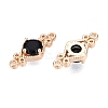 Brass Pave Faceted Glass Connector Charms FIND-T070-03B-2