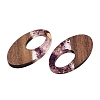 Transparent Resin and Walnut Wood Pendants RESI-T057-02H-3