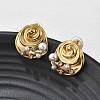 304 Stainless Steel Clear Cubic Zirconia Stud Earrings EJEW-R020-05G-03-2