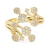 Flower Cuff Rings for Women Girl Gift ZIRC-C021-01G-1
