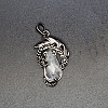 Natural Quartz Crystal Brass Pendants G-PW0004-66A-1