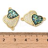 Rack Plating Brass Micro Pave Clear Cubic Zirconia Connector Charms KK-P268-20G-01-3