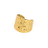 Adjustable 304 Stainless Steel Textured Wide Cuff Rings with Folded Wrinkles for Women GM6773-5