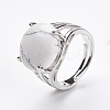 Adjustable Natural Howlite Finger Rings RJEW-F075-01Q-4