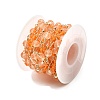 Brass Hexagonal Column Glass Seaded Beaded & Resin Round Beaded Link Chains CHC-G026-01B-3
